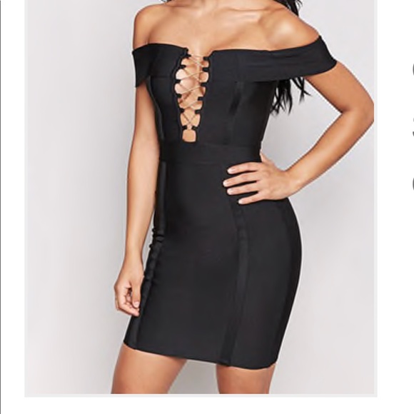 forever 21 off the shoulder black dress